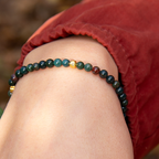 Bloodstone Natural Stone 925 Sterling Silver Closure Bracelet - Moonlight Collection