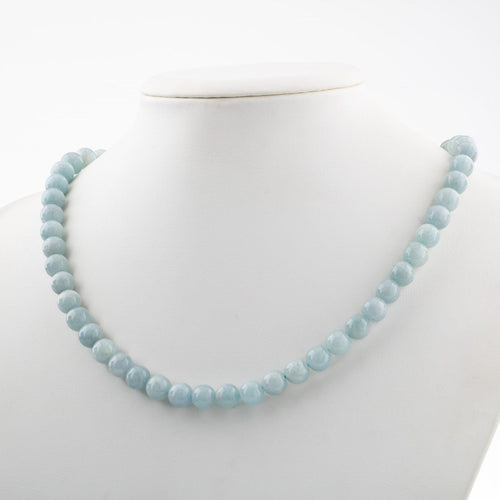 Aquamarine 8 mm Series Natural Stone Necklace