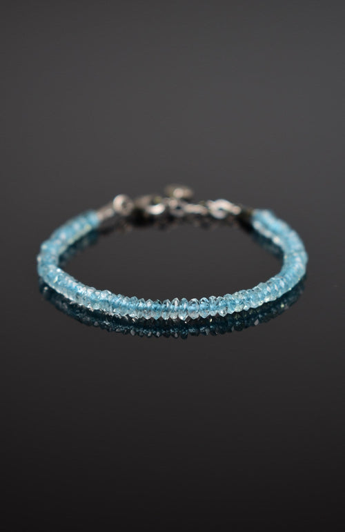 Aquamarine Natural Stone 4mm Bracelet