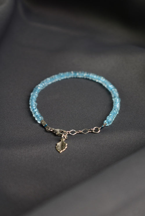 Aquamarine Natural Stone 4mm Bracelet