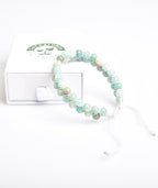 Amazonite 6mm Double Row Macrame Natural Stone Bracelet