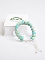 Amazonite 8mm Double Row Macrame Natural Stone Bracelet