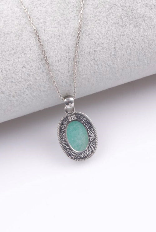 Amazonite Natural Stone 925 Sterling Silver Necklace