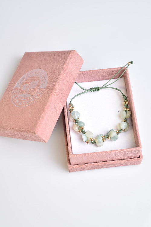 Amazonite Natural Stone Triple Macrame Bracelet