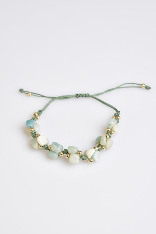 Amazonite Natural Stone Triple Macrame Bracelet