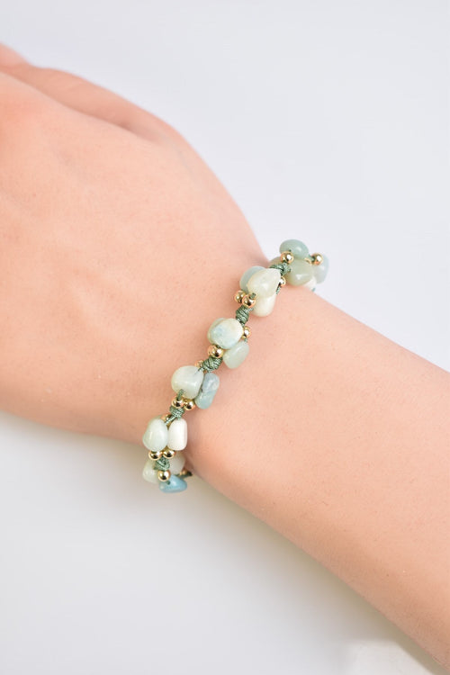 Amazonite Natural Stone Triple Macrame Bracelet