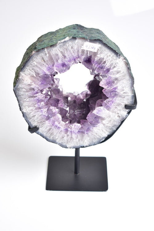 Amethyst Natural Stone Stand Mirrored Geode