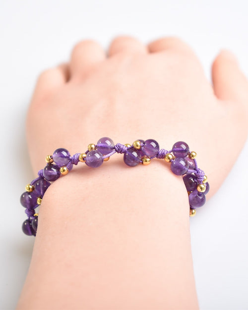 Amethyst Triple Macrame Special Design Bracelet