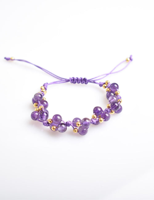 Amethyst Triple Macrame Special Design Bracelet