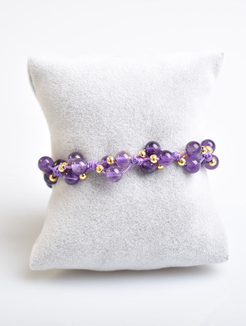 Amethyst Triple Macrame Special Design Bracelet