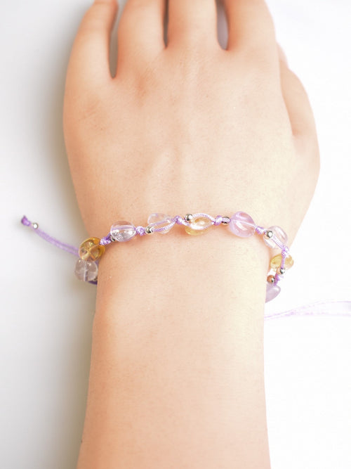 Ametrine Single Row Macrame Design Bracelet