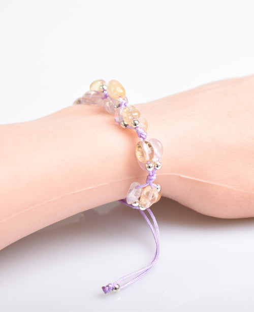 Ametrine Triple Macrame Special Design Bracelet