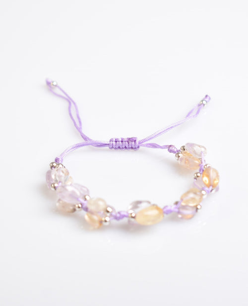 Ametrine Triple Macrame Special Design Bracelet