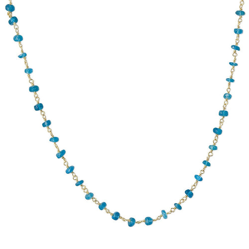 Apatite Natural Stone 925 Carat Gold Plated Silver Necklace