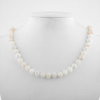 Moonstone 8 mm Knotted Natural Stone Necklace