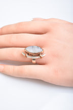 Moonstone Natural Stone 925 Sterling Silver Adjustable Ring