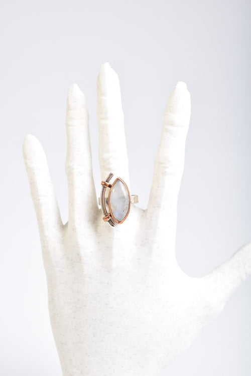 Moonstone Natural Stone 925 Sterling Silver Adjustable Ring