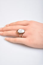 Moonstone Natural Stone 925 Sterling Silver Ring