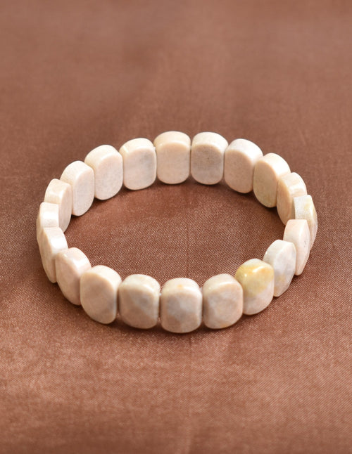 White Coral 9x14 Special Cut Natural Stone Bracelet