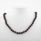 Maroon Garnet Garnet 8 mm Knotted Natural Stone Necklace