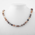 Botswana Agate 8 mm Knotted Natural Stone Necklace