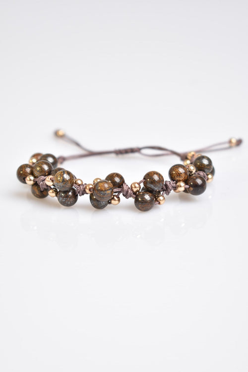 Bronzite Triple Macrame Special Design Bracelet 6 mm