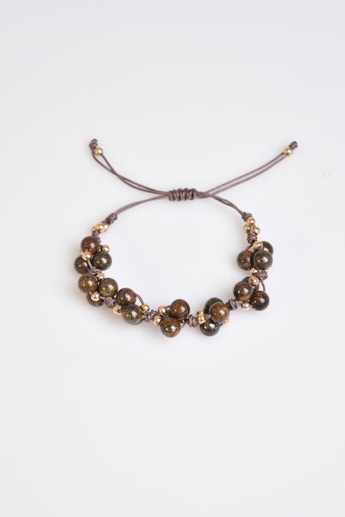 Bronzite Triple Macrame Special Design Bracelet 6 mm