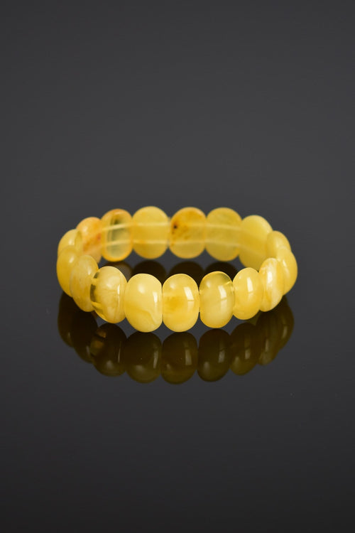 Natural Drop Amber Wide Cut Bracelet