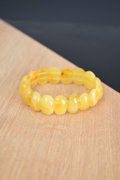 Natural Drop Amber Wide Cut Bracelet