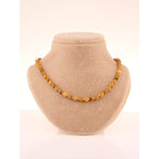 Natural Stone Yellow Jasper 6mm Knotted Necklace