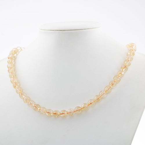 Reversible Citrine 8 mm String Natural Stone Necklace