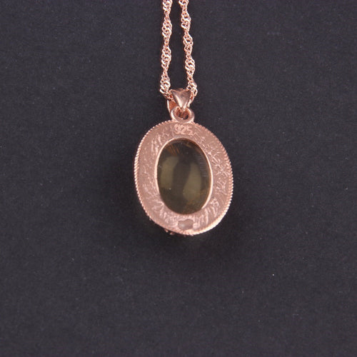 Transformed Citrine Natural Stone Bronze Pendant 