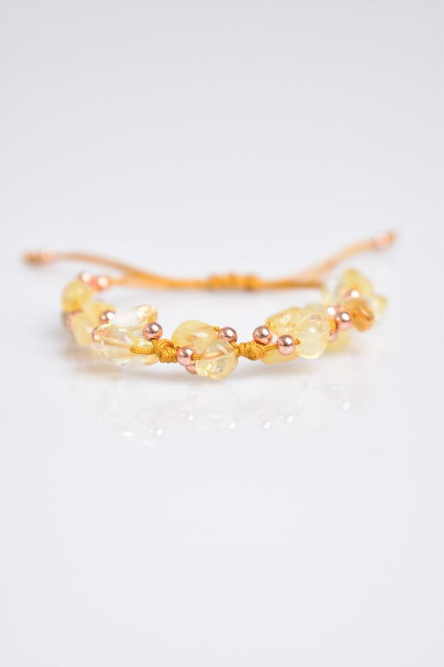 Transformed Citrine Natural Stone Triple Macrame Special Design Bracelet