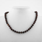 Dragon Jasper 8 mm Knotted Natural Stone Necklace