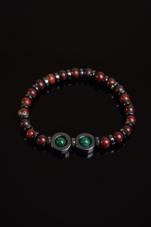 Dragon jasper - Malachite - Hematite Natural Stone Unisex Bracelet