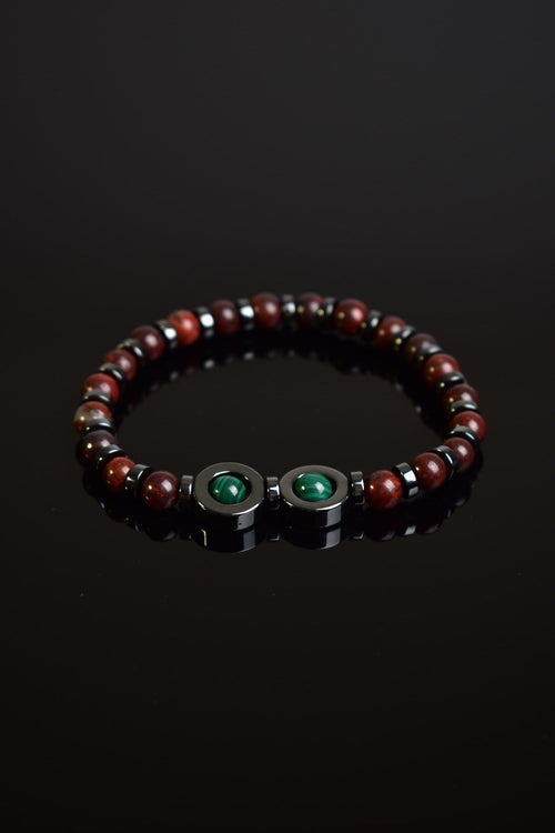 Dragon jasper - Malachite - Hematite Natural Stone Unisex Bracelet