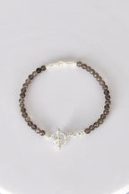 Smoky Quartz Natural Stone 925 Sterling Silver Closure Bracelet - Moonlight Collection