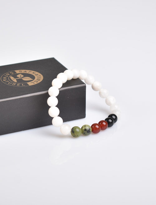 Palestinian Themed Natural Stone 8 mm Bracelet (Jade-Agate-Obsidian-Moonstone)