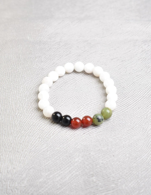 Palestinian Themed Natural Stone 8 mm Bracelet (Jade-Agate-Obsidian-Moonstone)