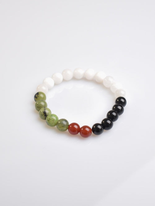 Palestinian Themed Natural Stone 8 mm Bracelet (Jade-Agate-Obsidian-Moonstone)