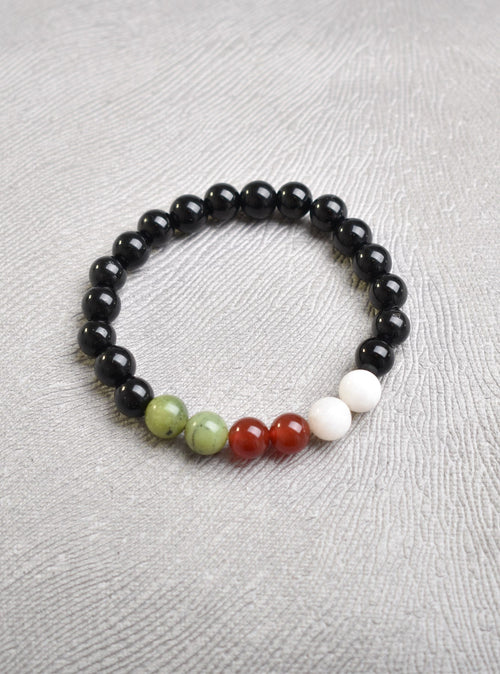 Palestinian Themed Natural Stone 8 mm Bracelet (Jade-Agate-Obsidian-Moonstone)