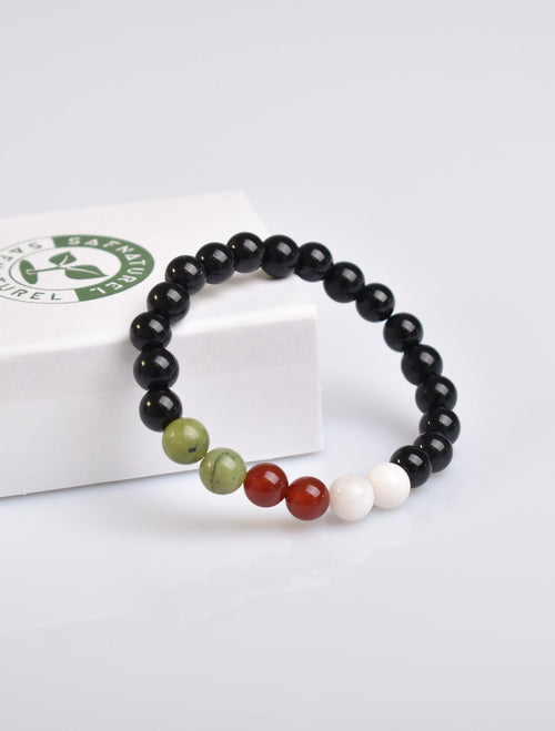 Palestinian Themed Natural Stone 8 mm Bracelet (Jade-Agate-Obsidian-Moonstone)