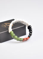 Palestinian Themed Natural Stone Design Bracelet (Jade-Jasper-Tourmaline-Howlite)