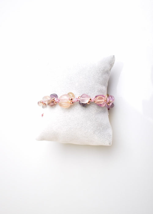 Fluorite Triple Macrame Special Design Bracelet