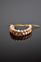 Sunstone Natural Stone Double Row Macrame Bracelet 8 mm