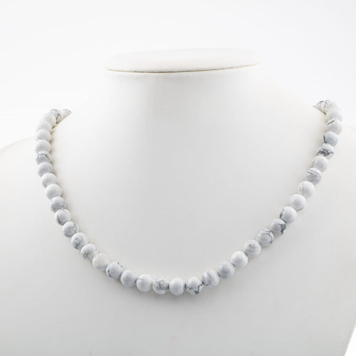 Howlit 8 mm Series Natural Stone Necklace