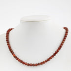 Hessonite Garnet 6 mm Series Natural Stone Necklace