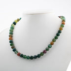 Indian Agate 8 mm String Natural Stone Necklace