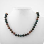 Indian Agate 8 mm Knotted Natural Stone Necklace