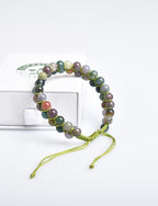 Indian Agate 6mm Double Row Macrame Natural Stone Bracelet